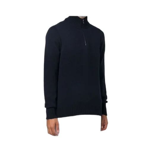 Zip-Front Knitted Jumper