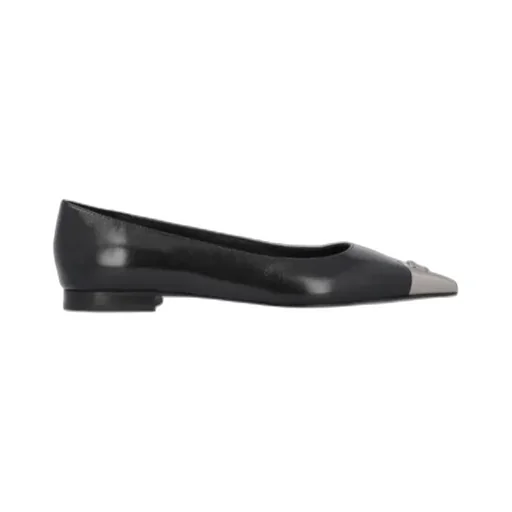 Toe-Embellished Leather Ballerina Shoes