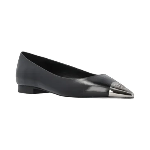 Toe-Embellished Leather Ballerina Shoes