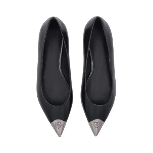 Toe-Embellished Leather Ballerina Shoes