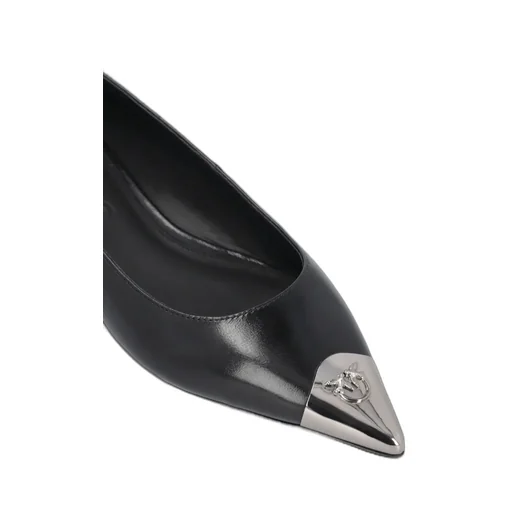 Toe-Embellished Leather Ballerina Shoes