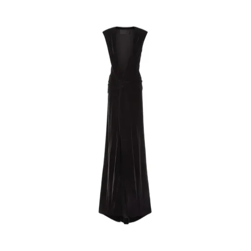 Valentino V-Neck Sleeveless Velvet Dress
