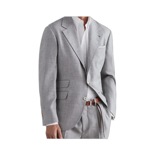 Single-Breasted Herringbone Blazer