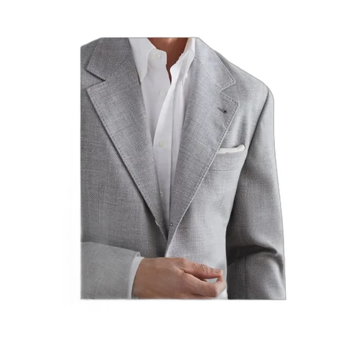 Single-Breasted Herringbone Blazer