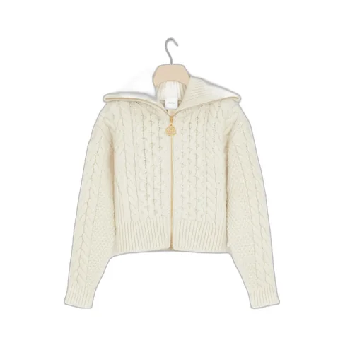 Patou Zip-Up Knitted Cardigan