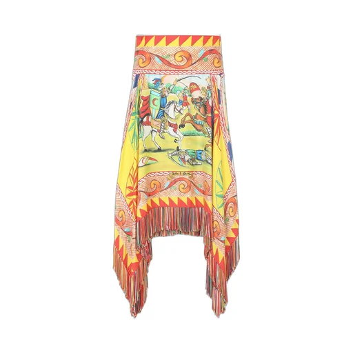 Printed Asymmetric Skirt