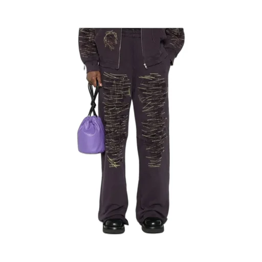 Mm6 Maison Margiela Numbers-Motif Wide-Leg Track Pants