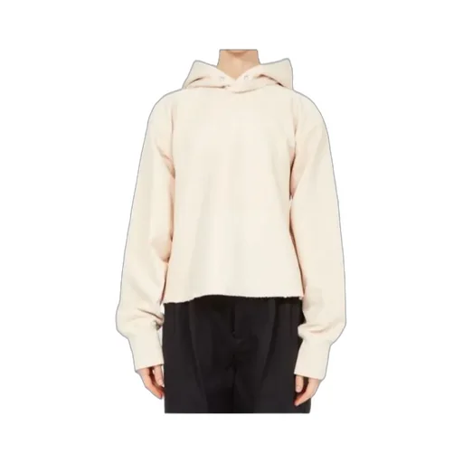 Maison Margiela Logo Detailed Raw-Cut Hem Hoodie