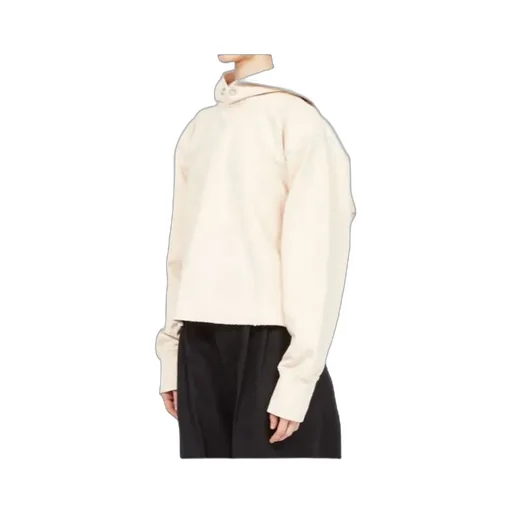 Maison Margiela Logo Detailed Raw-Cut Hem Hoodie
