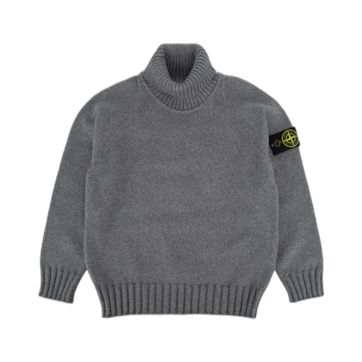 Stone Island Junior Logo Patch Turtleneck Jumper