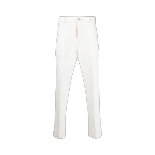 Straight-Leg Stretch-Cotton Trousers