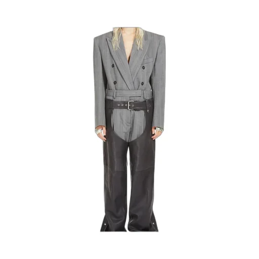 Sportmax Striped Double-Breasted Long-Sleeved Jacket