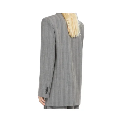 Sportmax Striped Double-Breasted Long-Sleeved Jacket