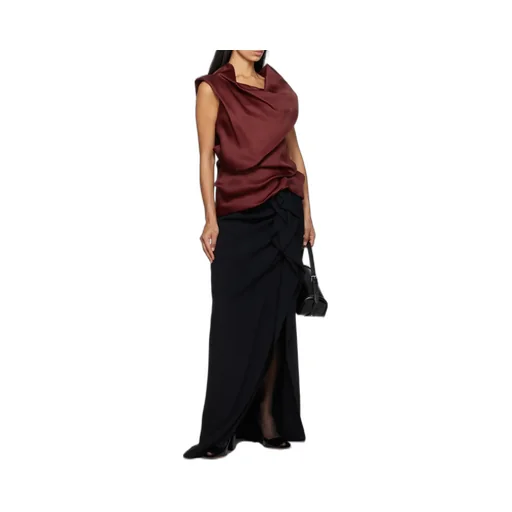 Khaite Luola Draped Satin Top