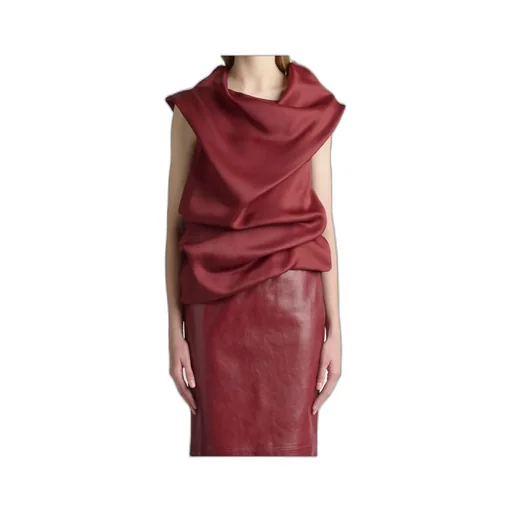 Khaite Luola Draped Satin Top