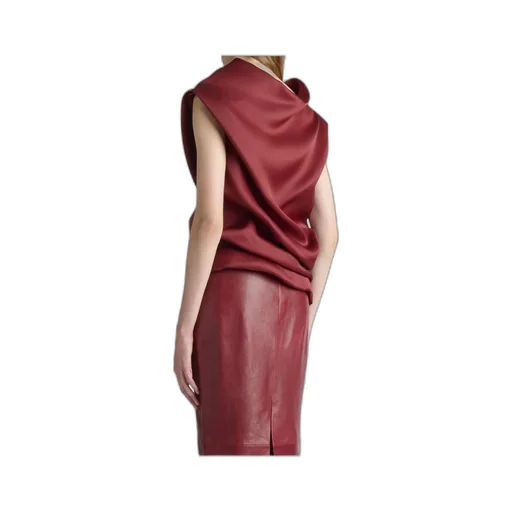 Khaite Luola Draped Satin Top