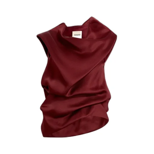 Khaite Luola Draped Satin Top