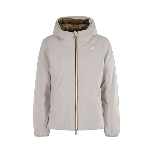 Beige Brown Reversible Insulated Short Jacket