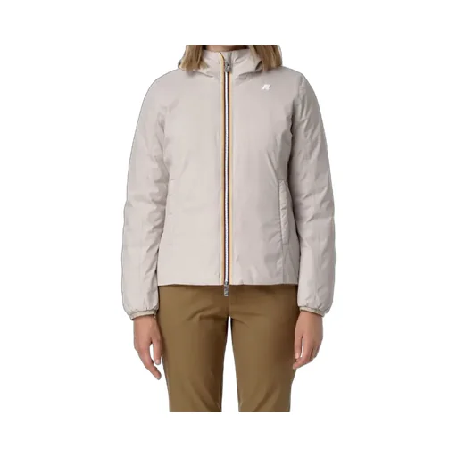 Beige Brown Reversible Insulated Short Jacket