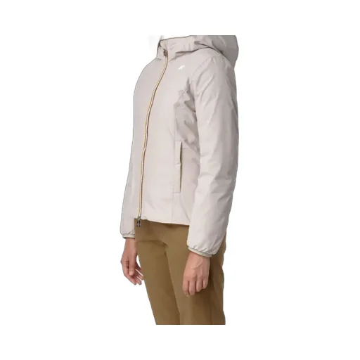 Beige Brown Reversible Insulated Short Jacket