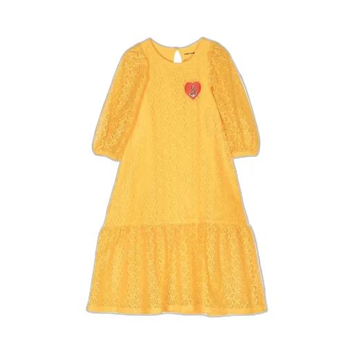 Balloon-Sleeve Lace Dress