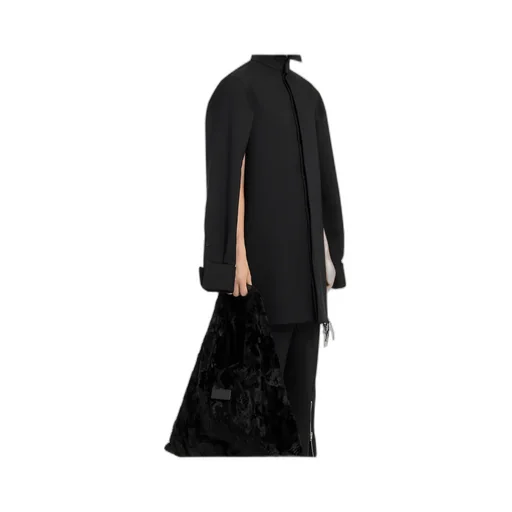Mm6 Maison Margiela Frayed Hem High-Neck Long Shirt
