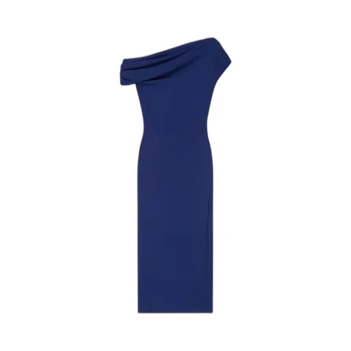 Asymmetric Draped Dress In Crepe