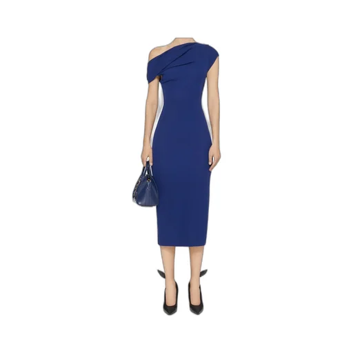 Asymmetric Draped Dress In Crepe