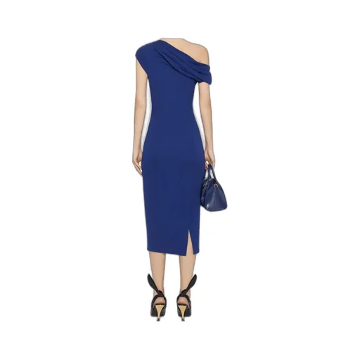 Asymmetric Draped Dress In Crepe