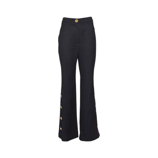 Patou Button-Detailed Tweed Flared Trousers
