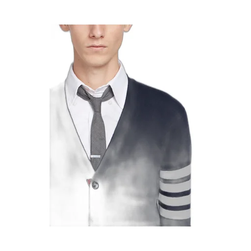 Thom Browne 4-Bar Button-Up Knit Cardigan