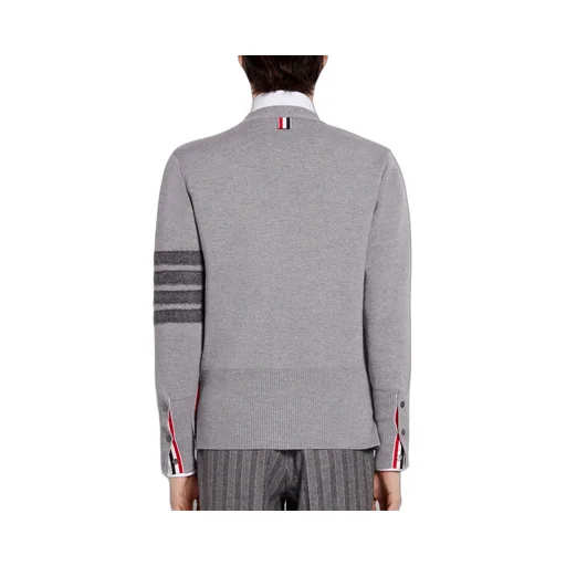 4-Bar V-Neck Shetland Wool Cardigan