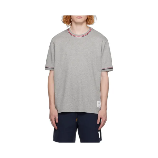 Thom Browne Logo Patch Crewneck T-Shirt