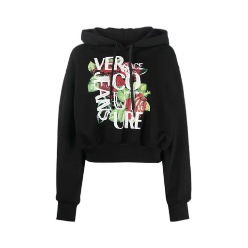 Cropped Logo-Print Cotton Hoodie