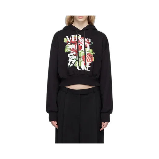 Cropped Logo-Print Cotton Hoodie