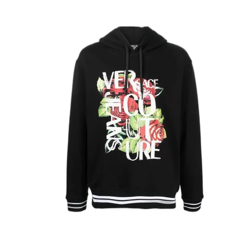 Rose-Print Logo Hoodie