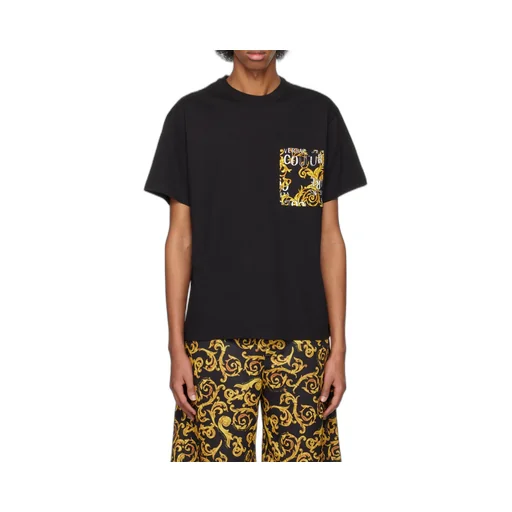 Baroque-Pattern Print Detail T-Shirt