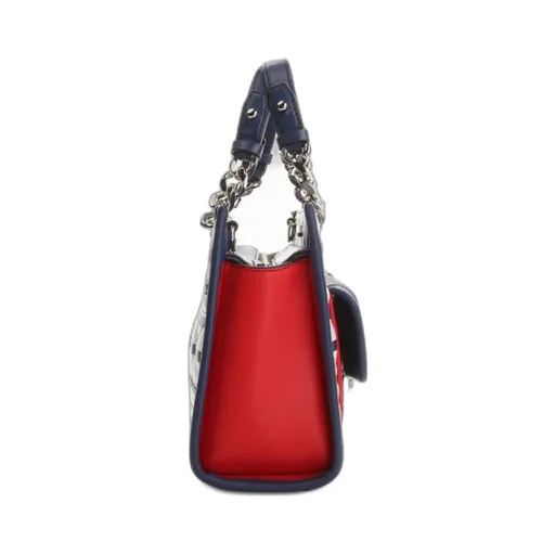Logo Color Blocking Design Shoulder Bag