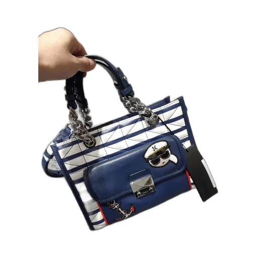 Logo Color Blocking Design Shoulder Bag