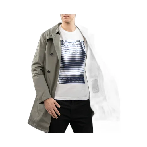 Medium And Long Style Lapel Logo Trench Coat