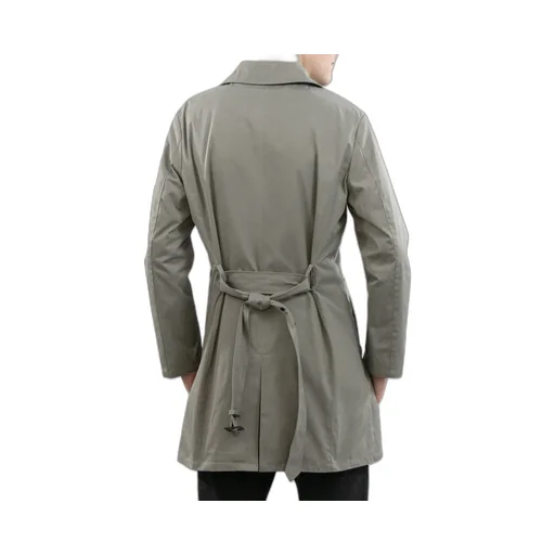 Medium And Long Style Lapel Logo Trench Coat