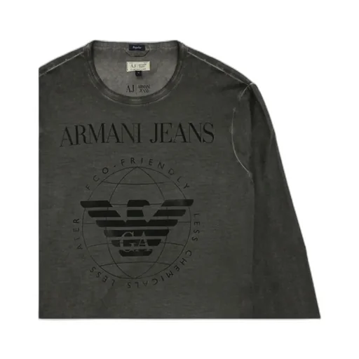 Dark Gray Logo Printed Long-Sleeved T-Shirt