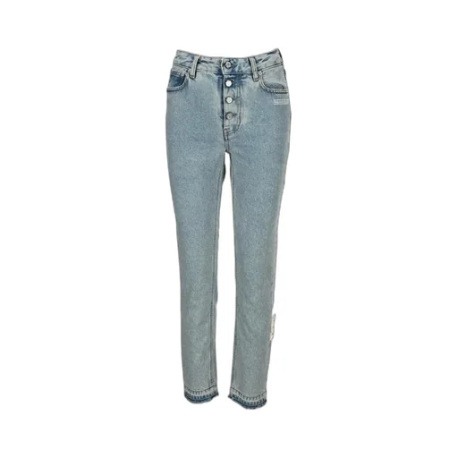 Off-White High-Rise Straight-Leg Jeans