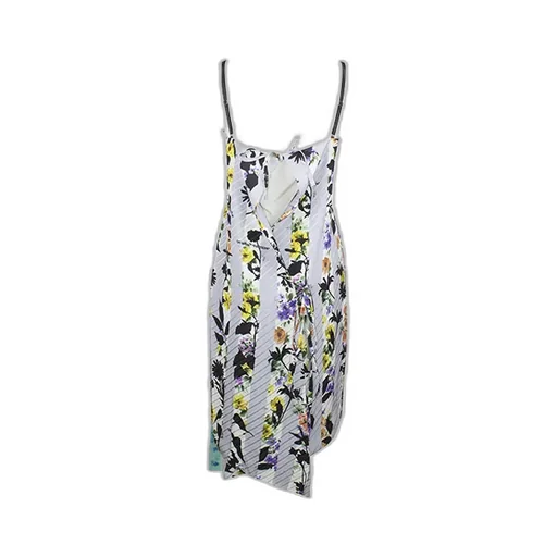 Off-White Striped Floral Print Dress