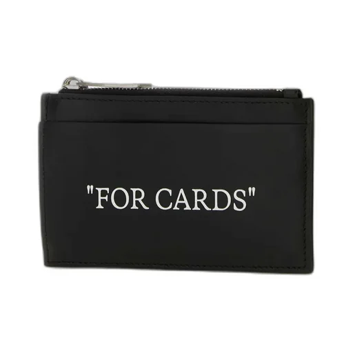 Off-White Zip-Up 4-Slot Cardholder