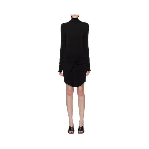 Off-White Twist-Detailed High-Neck Mini Dress