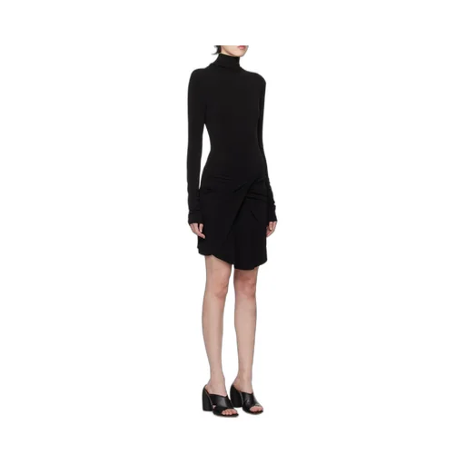 Off-White Twist-Detailed High-Neck Mini Dress