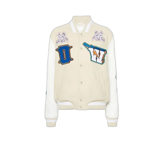 Off-White Tunderbolt Buttoned Long-Sleeved Bomber Jacket