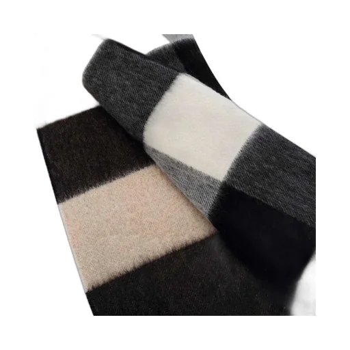 Classic Plaid Fringed Cashmere Scarf