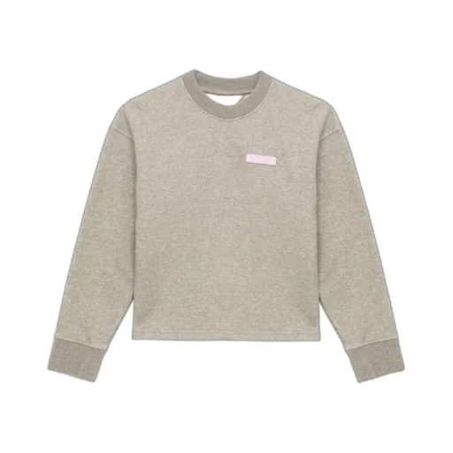 Palm Angels Kids Lurex Logo Patch Open-Back Sweatshirt